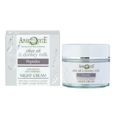 Advanced Anti-Wrinkle Olive Oil Night Cream with Peptides by Aphrodite Skincare